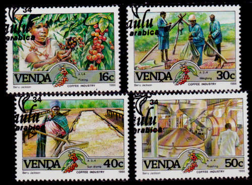 VENDA 1988, 21 Jan. COFFEE INDUSTRY, set, CTO, CV R ?? view scans