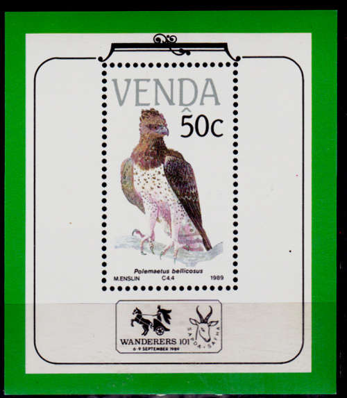 VENDA 1989, 27 June. ENDANGERED BIRDS, minisheet, MNH, CV R 55.00 view scans