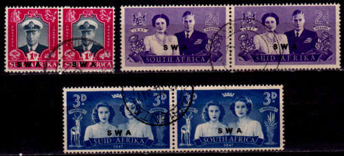 SWA 1947, 17 Feb. ROYAL VISIT of SA overprinted, set, UH, CV R 21.00 view scans
