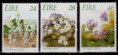 IRELAND 1988, 21 June. THREATENED PLANTS, set, MNH, CV +/-R 70.00 view scans