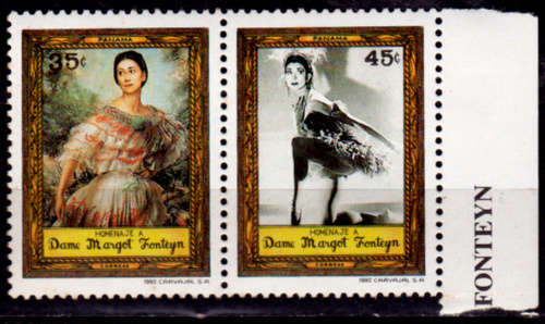 PANAMA 1992, 12 March. 1st ANNIV DEATH DAME M FONTEYN, set, MH, CV +/-R 30.00 view scans
