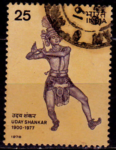 INDIA 1978, 26 Sept. UDAY SHANKER COMMEMORATION, single, UH, CV +/-R 5.00 view scans