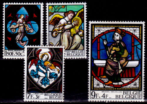 BELGIUM 1969, 13 Dec. STAINED GLASS, set, MH, CV +/-R 40.00 view scans