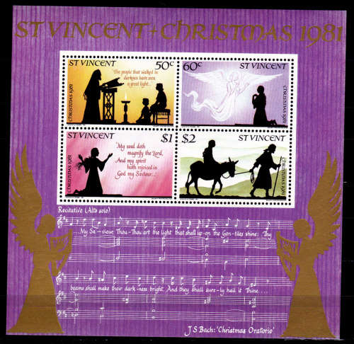 ST VINCENT 1981, 19 Nov. CHRISTMAS, minisheet, MNH, CV +/-R 40.00 view scans