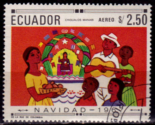 ECUADOR 1967, 29 Dec. CHRISTMAS TRADITIONS - AIRMAIL, single, MH, CV+/-R 210.00 view scans