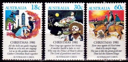 AUSTRALIA 1981, 28 Sept. CHRISTMAS, set, MH, CV+/-R 20.00 view scans