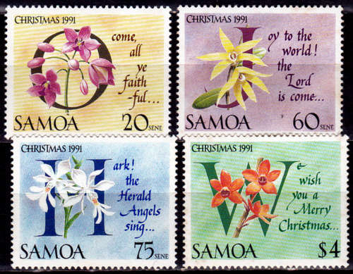 SAMOA 1991, 31 Oct. CHRISTMAS - CAROLS AND ORCHIDS, set, MH, CV+/-R 105.00 view scans