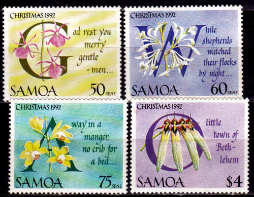 SAMOA 1992, 28 Oct. CHRISTMAS - ORCHIDS, set, MH, CV+/-R 80.00 view scans