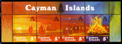 CAYMAN ISLANDS 1984, 17 Oct. SEASONS GREETINGS, strip of 4, MH, CV+/-R 20.00 view scans