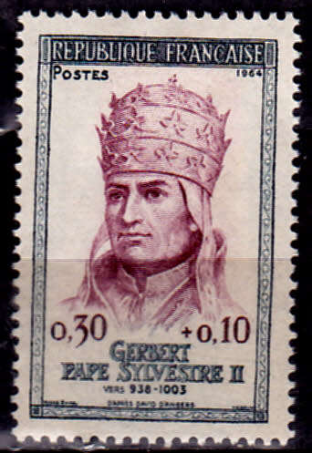 FRANCE 1964, 30 May. POPE SYLVESTER II, single, MH, CV +/-R 5.00 view scans