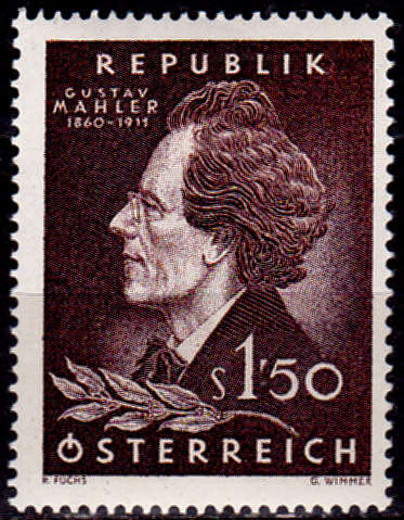 AUSTRIA 1960, 7 July. 100th ANNIV DEATH GUSTAV MAHLER, single, MH, CV +/-R 15.00 view scans