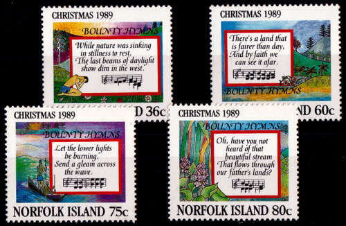 NORFOLK ISLAND 1989, 9 Oct. CHRISTMAS - HYMNS, set, MH, CV+/- R 60.00, view scans