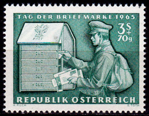 AUSTRIA 1965, 3 Dec. DAY OF THE STAMP, single, MNH CV +/-R 10.00 view scans