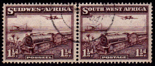 SWA 1937, 1 March. ADDITIONAL VALUE PREVIOUSLY ISSUED PICTORIALS, pair, UH, CV R 70.00 view scans
