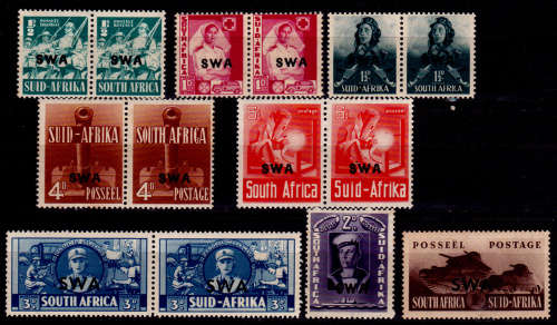 SWA 1941-1942. SA WAR EFFORT LARGE FORMAT O/P SWA, set, MH, CV R 1,085.00 view scans