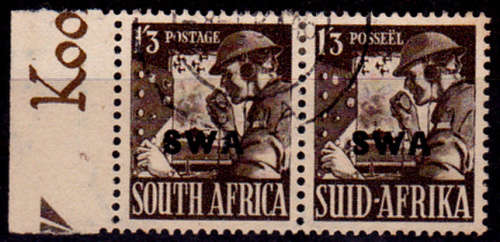 SWA 1943, 15 Jan. ADDITIONAL VALUE TO WAR EFFORT, pair, UH, CV R 230.00 view scans