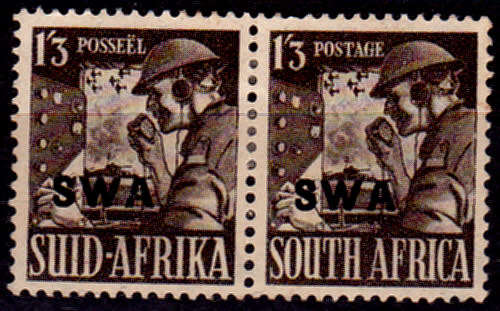 SWA 1943, 15 Jan. ADDITIONAL VALUE TO WAR EFFORT, pair, MH, CV R 200.00 view scans