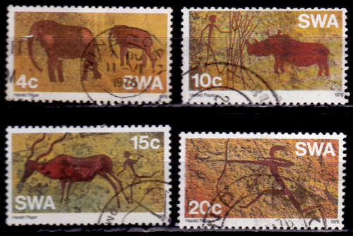 SWA 1976, 31 March. PREHISTORIC ROCK PAINTINGS, set, UH. CV R 10.00 view scans