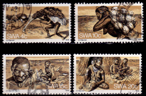 SWA 1978, 14 April. THE BUSHMEN, set, UNH, CV R 10.00 view scans