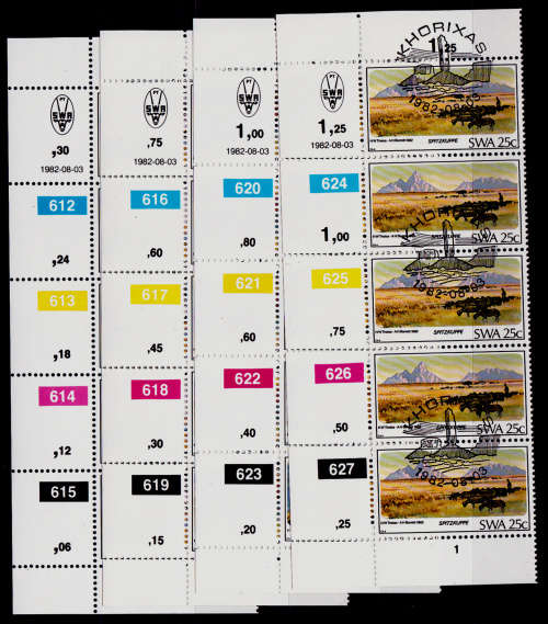 SWA 1982, 3 Aug. MOUNTAINS of SWA, set controls, CTO, CV R ?? view scans