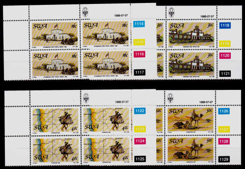 SWA 1988, 7 July. CENTENARY of POSTAL SERVICES, set controls, MNH, CV R 40.00 view scans
