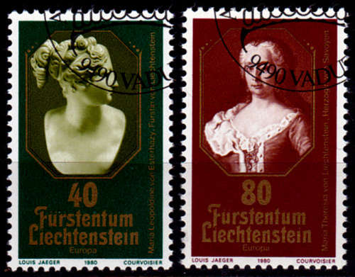 LIECHTENSTEIN 1980, 4 Sept. EUROPA STAMPS, set, UNH, CV +/-R 25.00 view scans