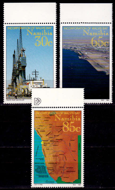 NAMIBIA 1994, 1 March. INCORPORATION of WALVIS BAY, set, MNH, CV R 11.50 view scans