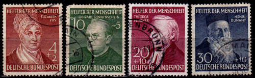 GERMANY 1952, 1 Oct. CHARITY STAMPS HELPERS HUMANITY, set, UH CV +/-R 2,400.00 view scans