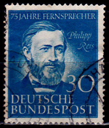 GERMANY 1952, 27 Oct. 75th ANNIV TELEPHONE P REIS, single, UH CV +/-R 360.00 view scans