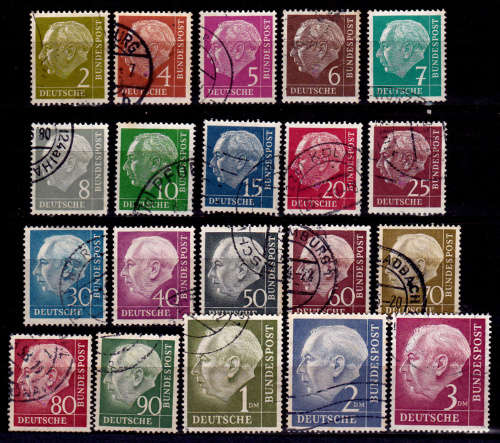 GERMANY 1954, 31 Jan. PROFESSOR DR TH HEUSS, set, UH CV +/-R 440.00 view scans
