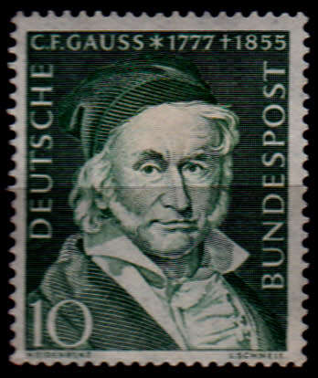 GERMANY 1955, 23 Feb. CARL F GAUSS, single, MH CV +/-R 120.00 view scans