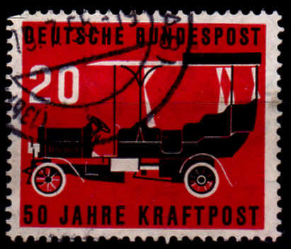 GERMANY 1955, 1 June. 50th ANNIV POST DELIVERANCE BY CAR, single, UH CV +/-R 140.00 view scans