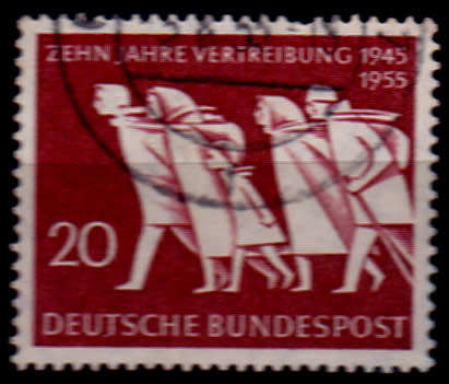GERMANY 1955, 2 Aug. 10th ANNIV COMPULSORY FUGITIVE, single, UH CV +/-R 15.00 view scans