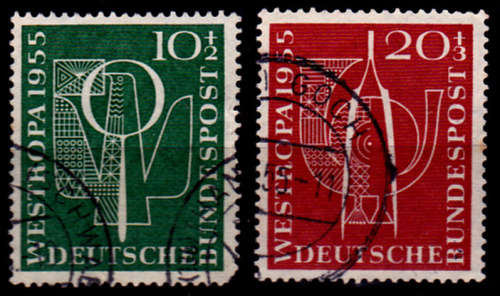 GERMANY 1955, 14 Sept. WESTROPA STAMP EXHIBITION, set, UH CV +/-R 300.00 view scans
