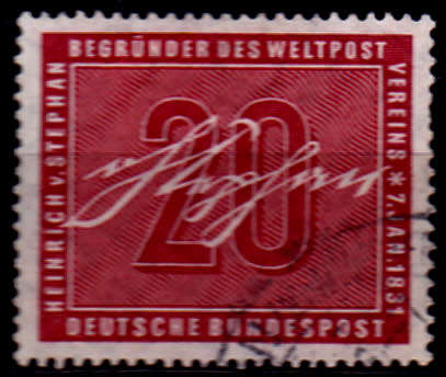GERMANY 1956, 7 Jan. 125th ANNIV BIRTH H VON STEPHAN, single, UH CV +/-R 80.00 view scans