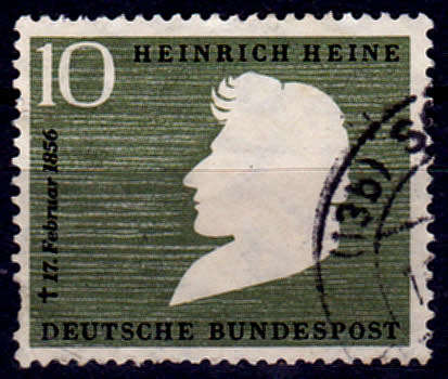 GERMANY 1956, 17 Feb. 100th ANNIV BIRTH H HEINE, single, UNH CV +/-R 75.00 view scans