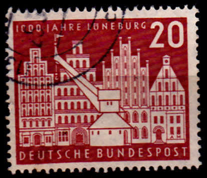 GERMANY 1956, 2 May. 1000th ANNIV OF LUNEBURG, single, UH CV +/-R 140.00 view scans