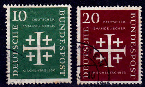 GERMANY 1956, 8 Aug. EVANGELICAL CHURCH DAY, set, UH CV +/-R 220.00 view scans