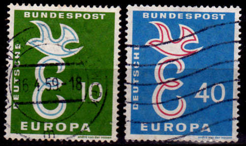 GERMANY 1958, 13 Sept. EUROPA STAMPS, set, UH, CV +/-R 15.00 view scans