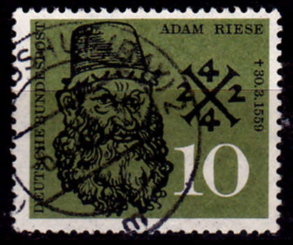 GERMANY 1959, 28 March. 400th ANNIV DEATH ADAM RIESE, single, UH, CV +/-R 5.00 view scans