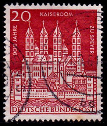 GERMANY 1961, 2 Sept. 900th ANNIV SPEYER CATHEDRAL, single, UH, CV +/-R 5.00 view scans