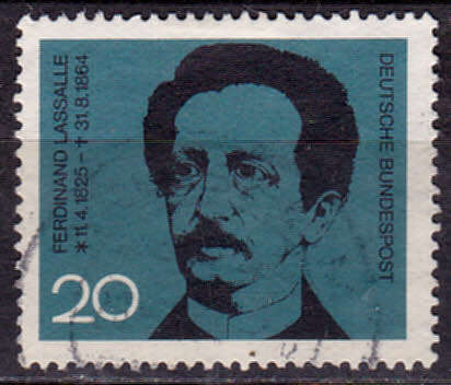 GERMANY 1964, 31 Aug. 100th ANNIV DEATH F LASALLE, single, UH, CV +/-R 5.00 view scans