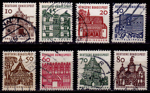 GERMANY 1964, 15 Dec. GERMAN BUILDING STRUCTURES, set, UH, CV +/-R 50.00 view scans