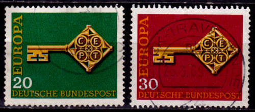 GERMANY 1968, 29 April. EUROPA STAMPS, set, UH, CV +/-R 10.00 view scans
