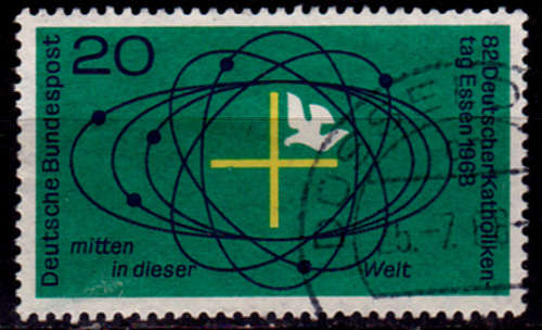 GERMANY 1968, 19 July. 82nd GERMAN CATHOLIC DAY, single, UH, CV +/-R 5.00 view scans