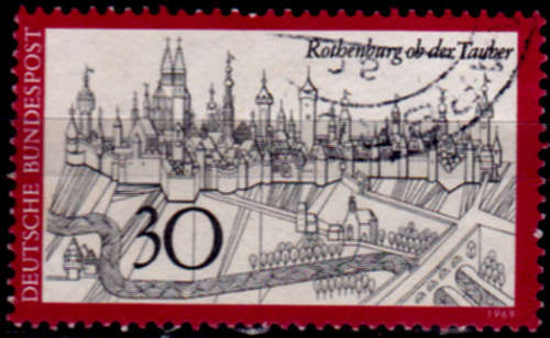 GERMANY 1969, 4 Sept, ROTHENBURG OB DER TAUBER, single, UH, CV +/-R 5.00 view scans