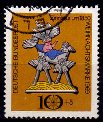 GERMANY 1969, 13 Nov. CHRISTMAS STAMPS, single, UH, CV +/-R 10.00 view scans