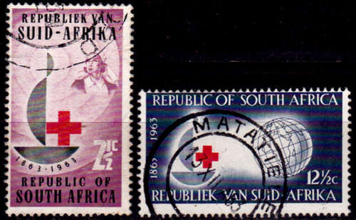 RSA 1963, 30 Aug. 100th ANNIV OF RED CROSS, set, UH, CV R 12.00 view scans