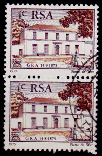 RSA 1975, 14 Aug. 100th ANNIV of GRA, single pair, UH, CV 2.00 view scans