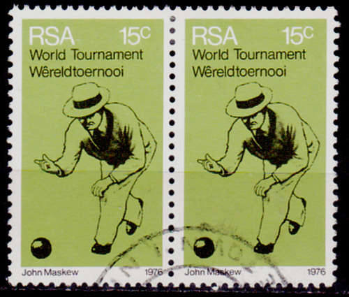 RSA 1976, 18 Feb. WORLD BOWLS CHAMPIONSHIPS, single pair, UH, CV R 4.00 view scans